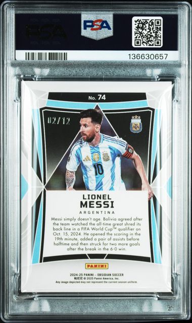 2024-25 PANINI OBSIDIAN #74 LIONEL MESSI ELECTRIC ETCH RED