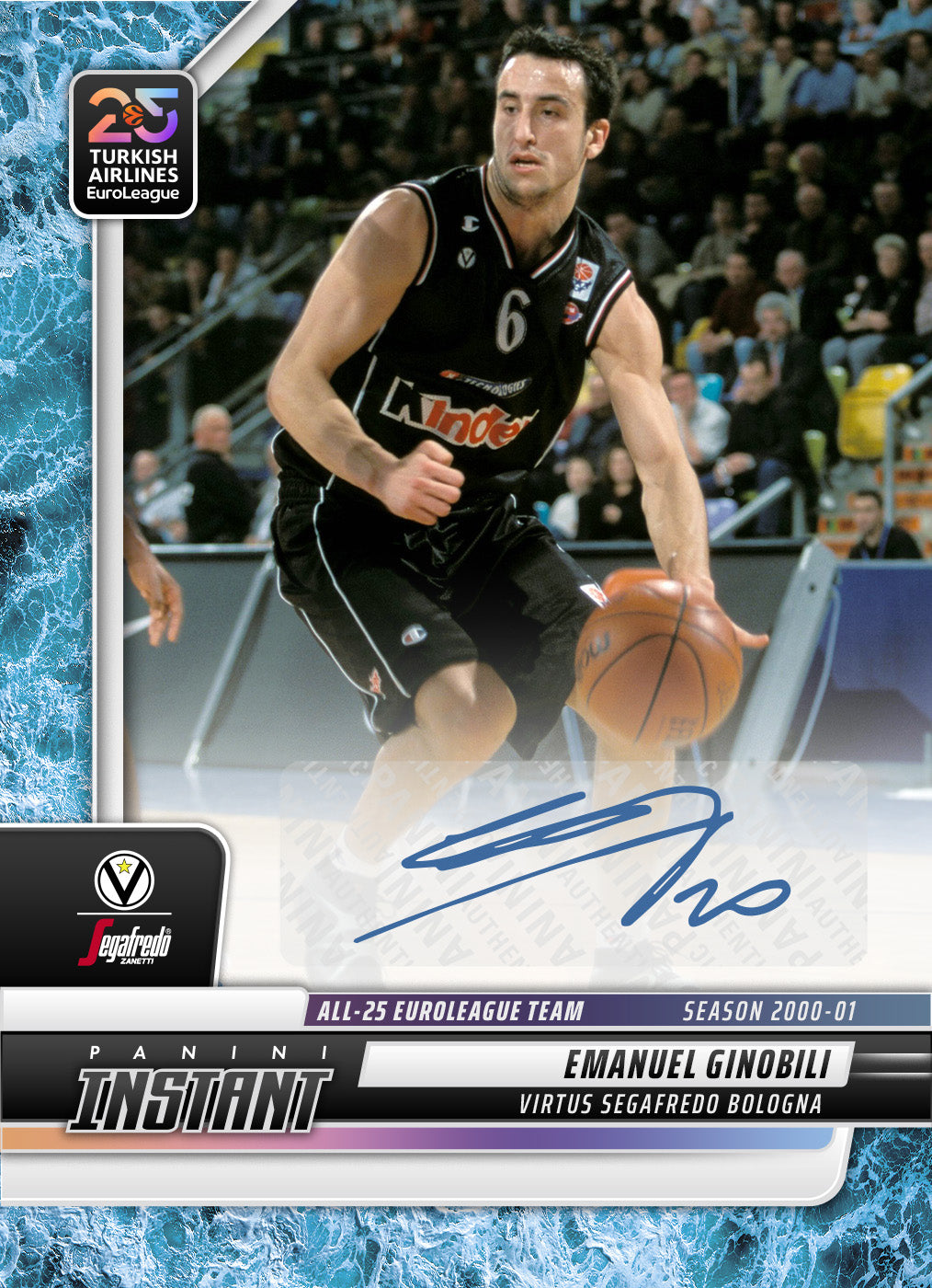 GINOBILI AUTOGRAPH PANINI INSTANT /10 BOLOGNA