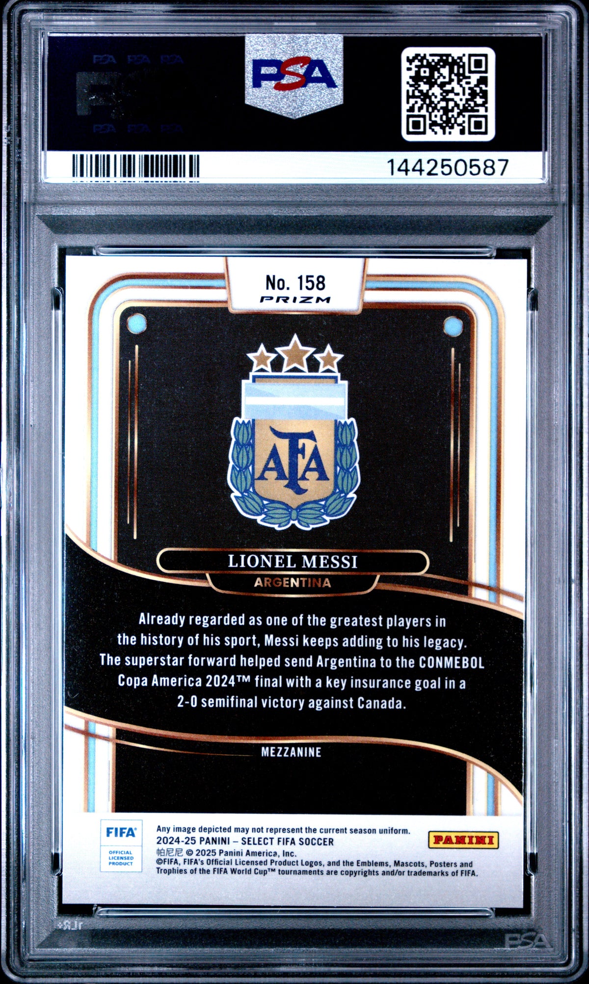 2024-25 PANINI SELECT FIFA #158 LIONEL MESSI PANDORA