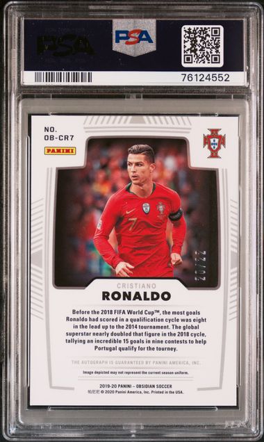 2019 PANINI OBSIDIAN OBSIDIAN AUTOGRAPHS #OBCR7 CRISTIANO RONALDO AUTO-ELECTRIC ETCH RED