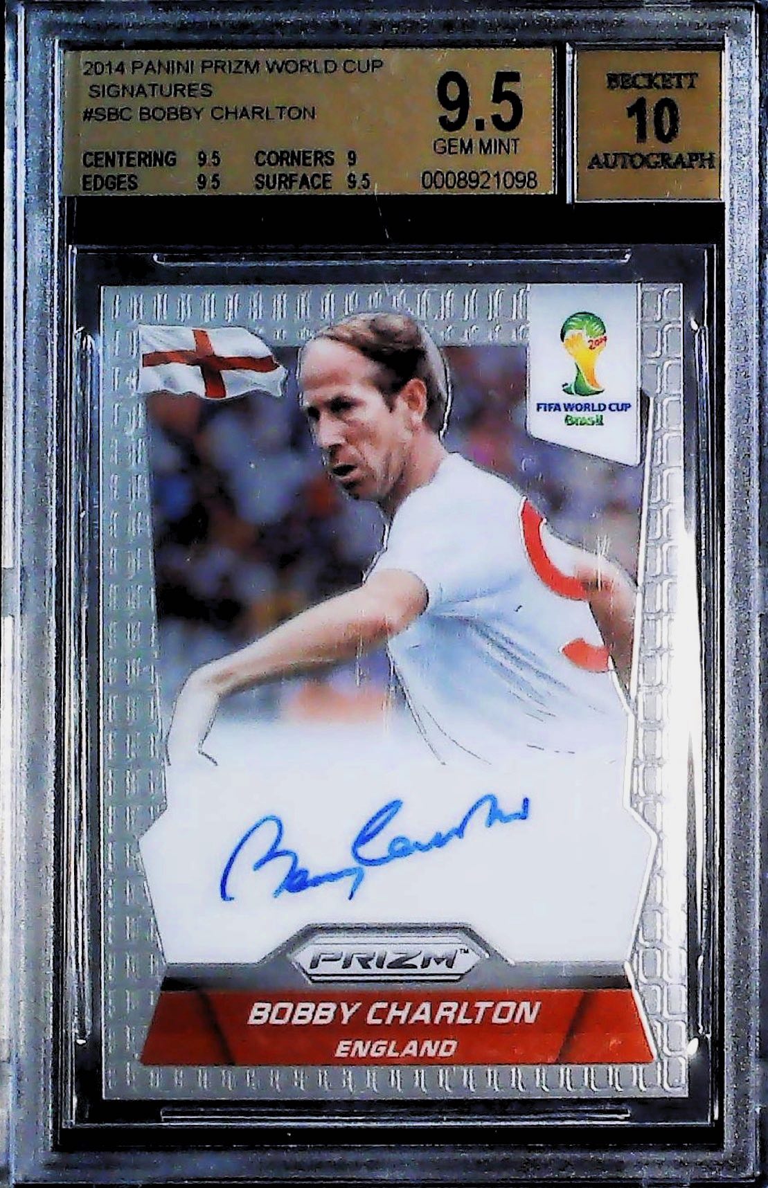2014 BOBBY CHARLTON PRIZM WORLD CUP SIGNATURES