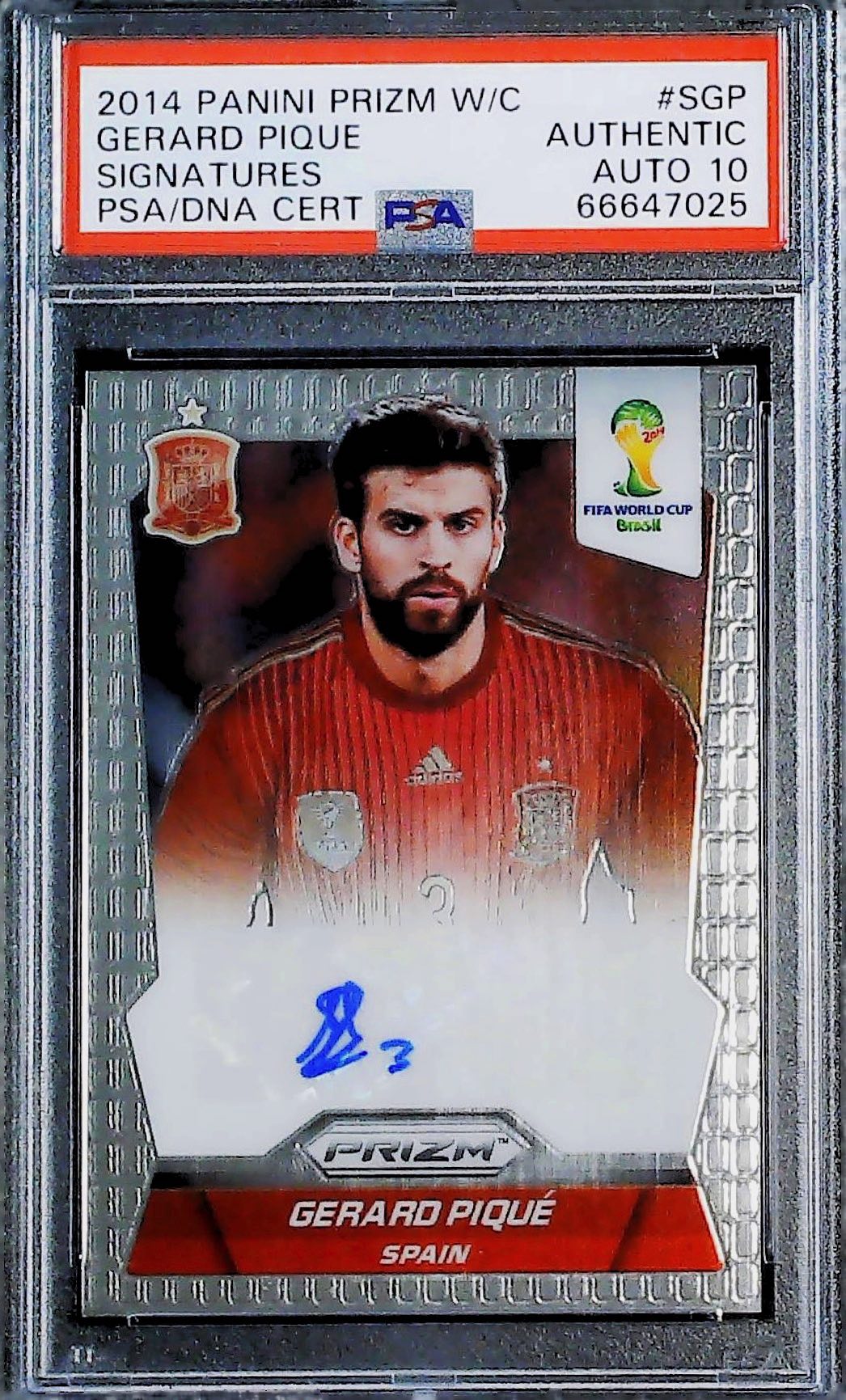 2014 PANINI PRIZM WORLD CUP SIGNATURES #SGP GERARD PIQUE SIGNATURES