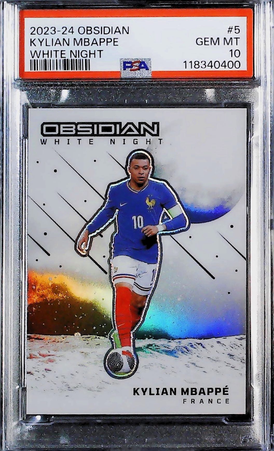2023 PANINI OBSIDIAN WHITE NIGHT #5 KYLIAN MBAPPE