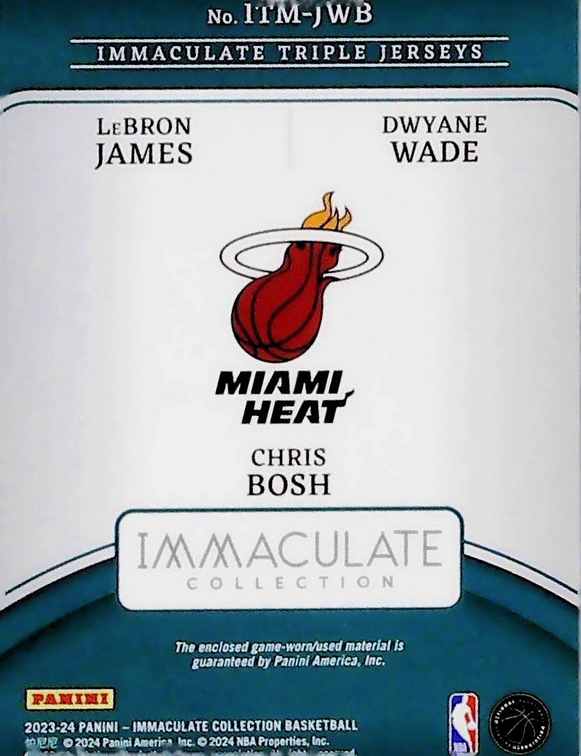 2023-24 IMMACULATE TRIPLE JERSEYS #ITM-JWB