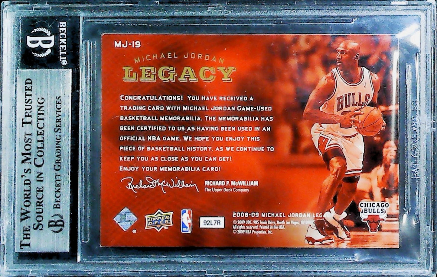 2008-09 MICHEL JORDAN LEGACY COLLECTION MEMORABILIA /23 #MJ-19