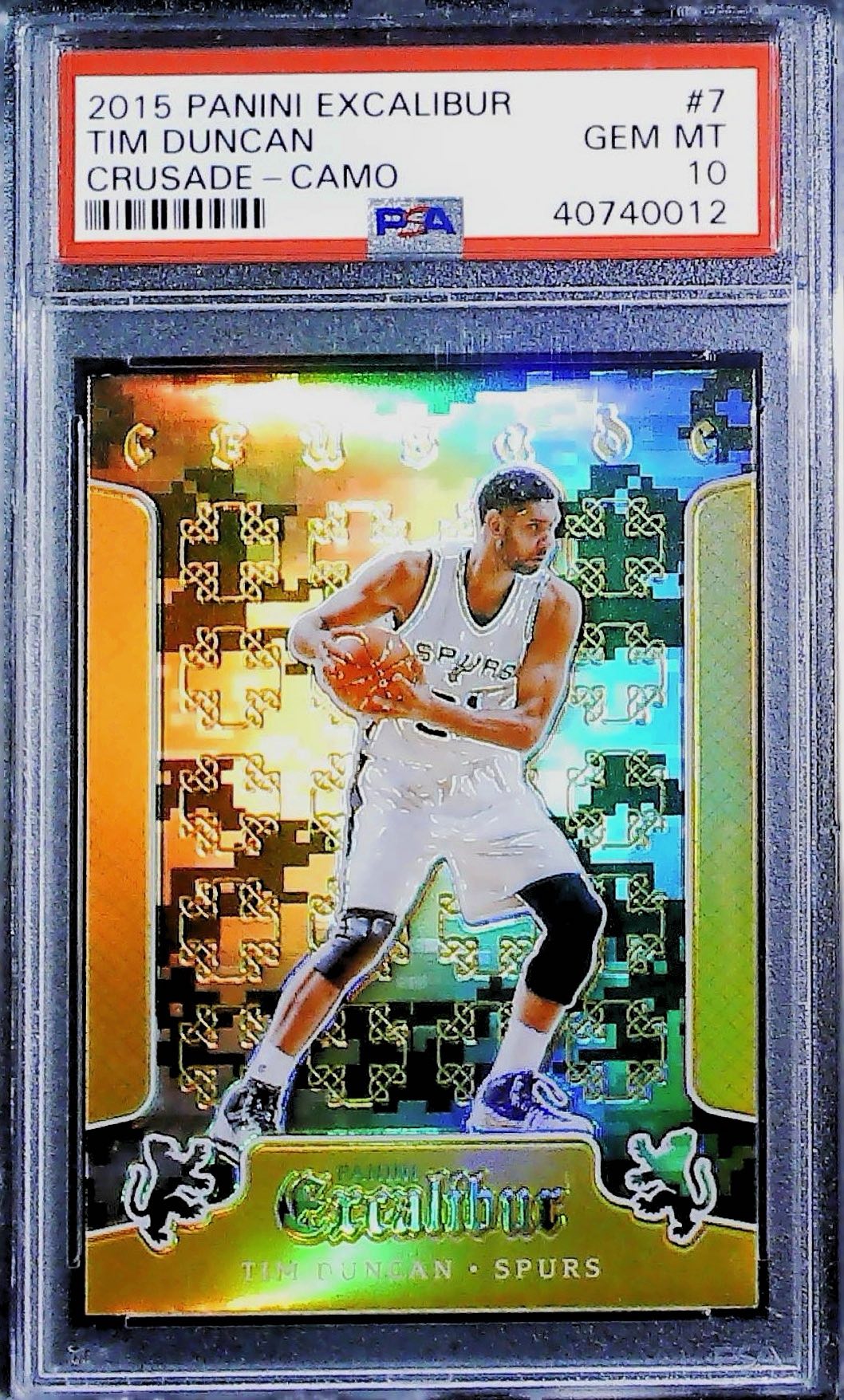 2015 PANINI EXCALIBUR CRUSADE #7 TIM DUNCAN CRUSADE-CAMO