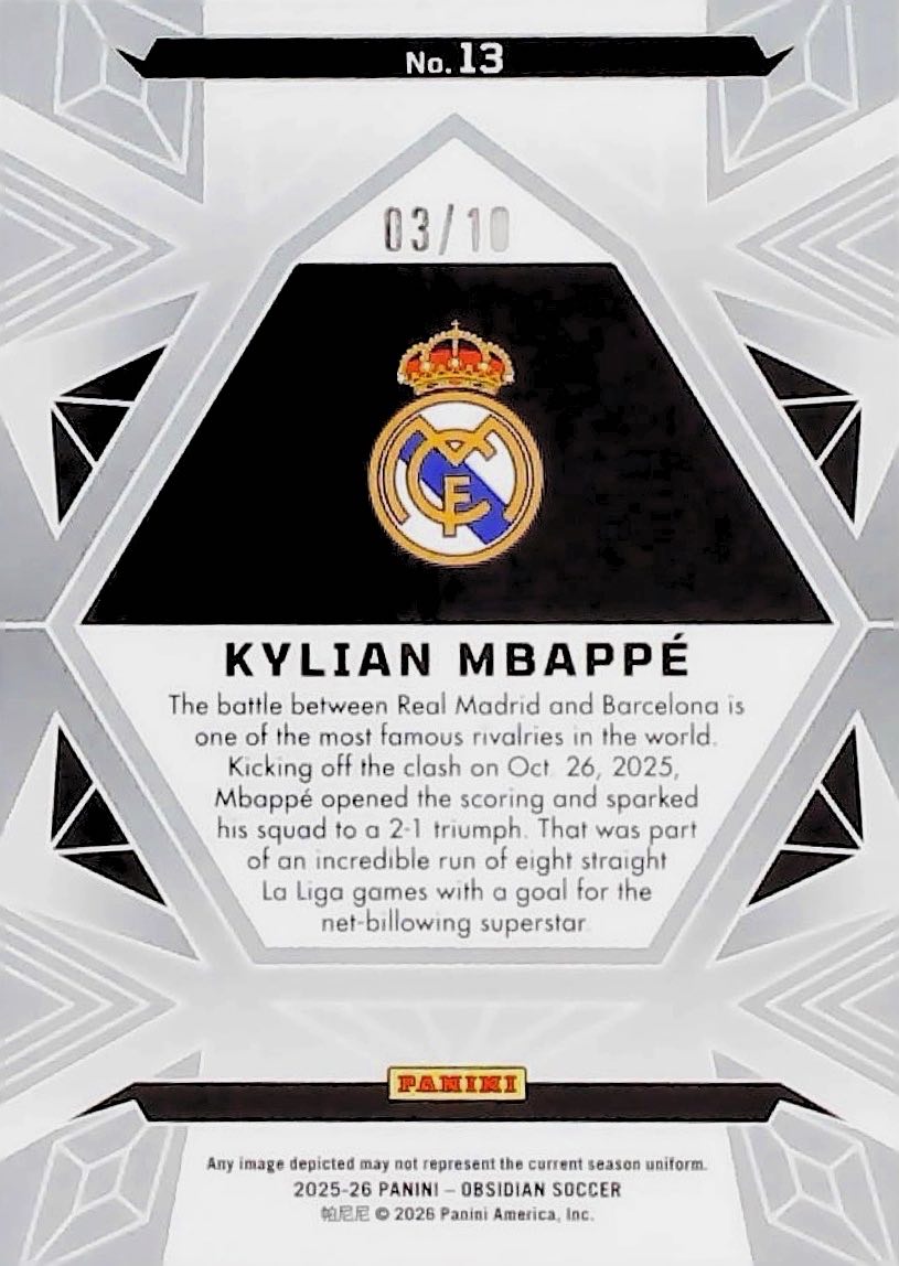 2026 KYLIAN MBAPEE OBSIDIAN /10 #13