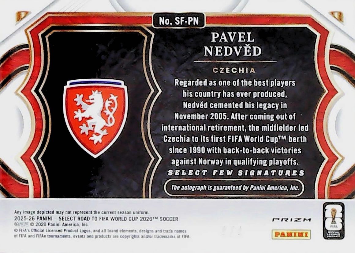 2026 PAVEL NEDVED AUTOGRAPH /4 #SF-PN