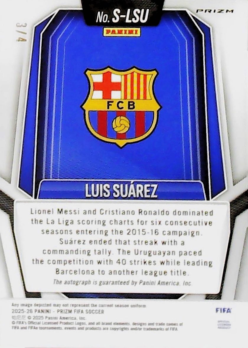 LUIS SUAREZ PRIZM AUTOGRAPH /4 #S-LSU