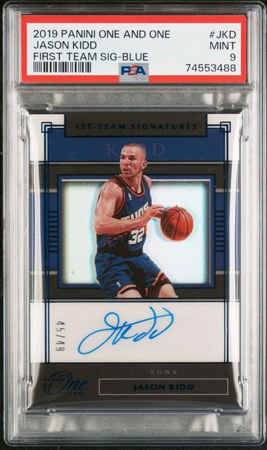 2019 PANINI ONE AND ONE FIRST TEAM SIGNATURES #JKD JASON KIDD FIRST TEAM SIG-BLUE