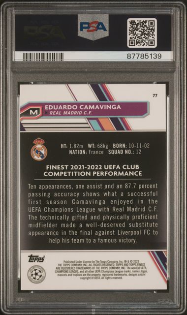 EDUARDO CAMAVINGA FINEST GOLD /50 PSA 10