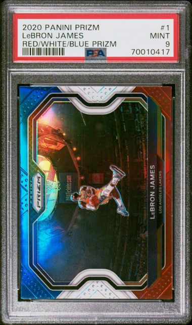 2020 PANINI PRIZM #1 LeBRON JAMES RED/WHITE/BLUE PRIZM