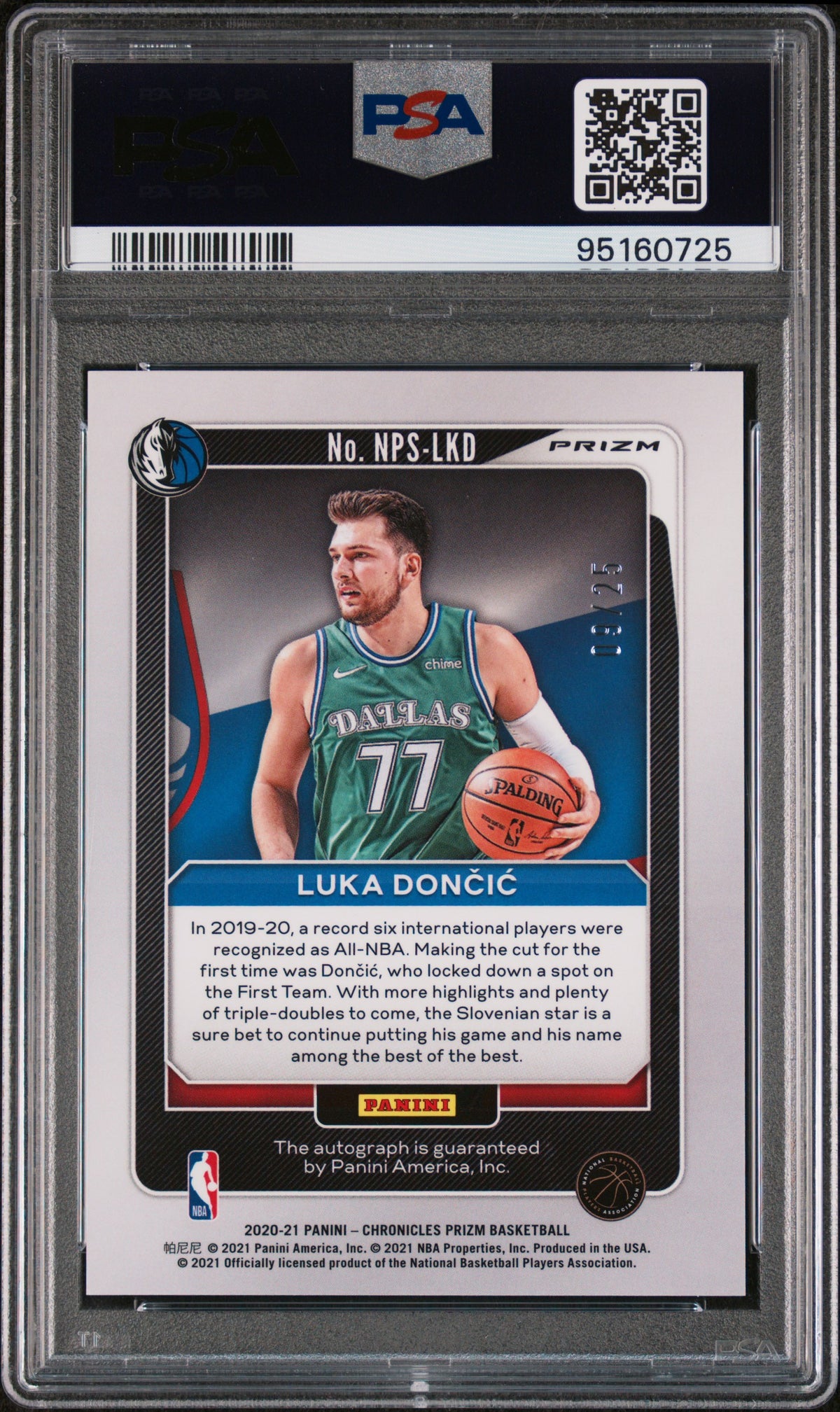 2020 PANINI CHRONICLES NATIONAL PRIDE SIGNATURES #LKD LUKA DONCIC NAT.PRIDE SIG-BLUE