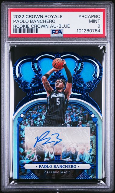 2022 PANINI CROWN ROYALE ROOKIE CROWN AUTOGRAPHS #RCAPBC PAOLO BANCHERO ROOKIE CROWN AU-BLUE