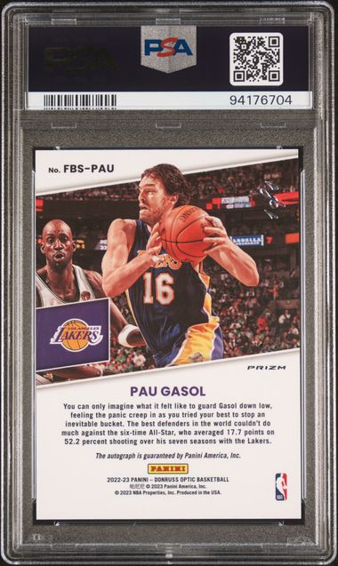2022 PANINI DONRUSS OPTIC FAST BREAK SIGNATURES #FBSPAU PAU GASOL FAST BREAK SIG-BLACK 1/1
