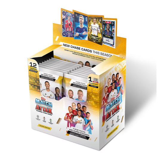 Paquete de tarjetas Topps UCC Match Attax 2025/26 (CDU completo x 32 sobres)