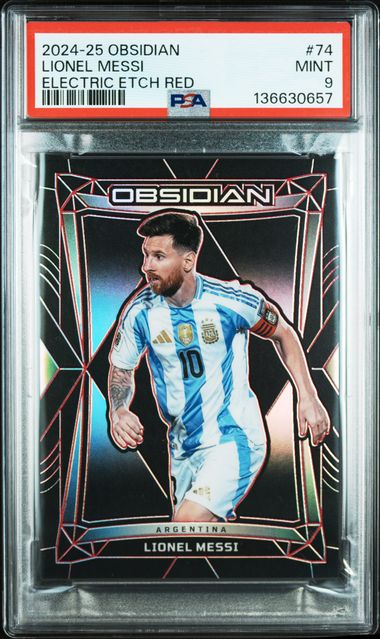 2024-25 PANINI OBSIDIAN #74 LIONEL MESSI ELECTRIC ETCH RED