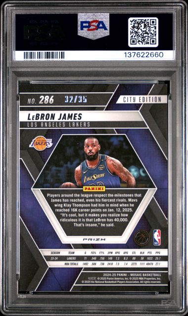 2024 PANINI MOSAIC #286 LeBRON JAMES BLUE CAMO FAST BREAK