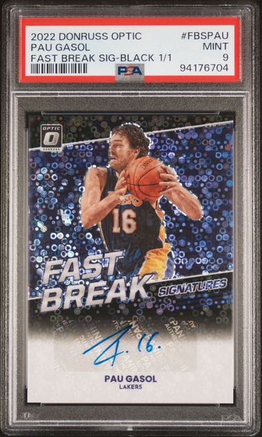 2022 PANINI DONRUSS OPTIC FAST BREAK SIGNATURES #FBSPAU PAU GASOL FAST BREAK SIG-BLACK 1/1