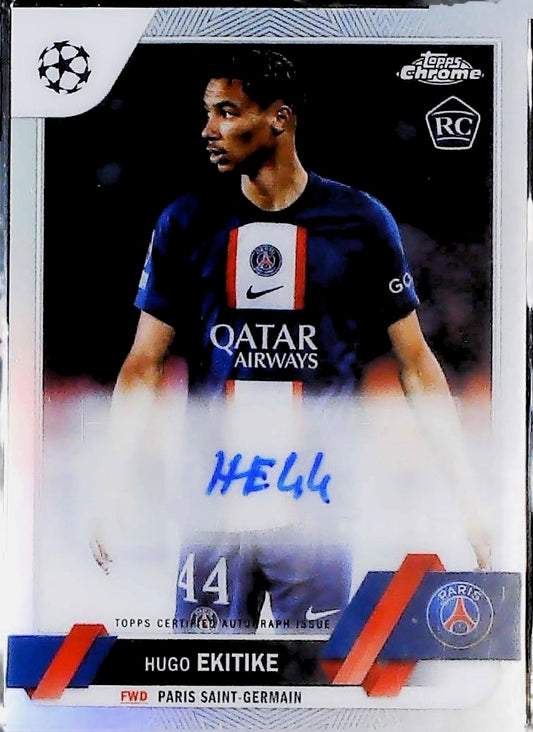 Hugo Ekitike RC Topps Chrome Autógrafo