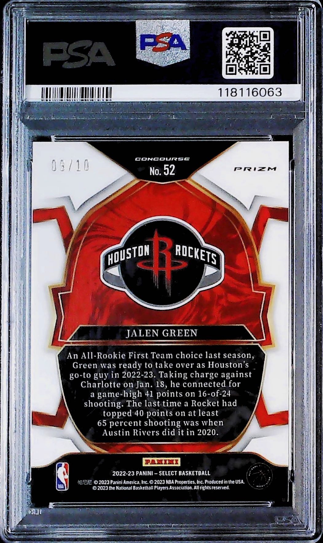 Jalen Green Gold Wave PSA 9 /10