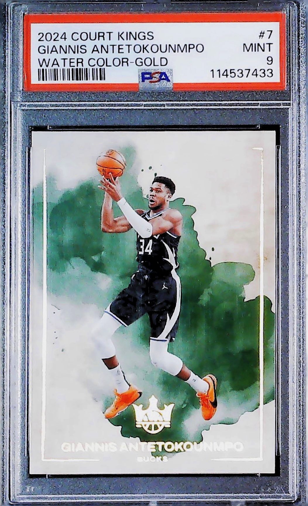 Giannis Antetokounmpo water color Gold PSA 9