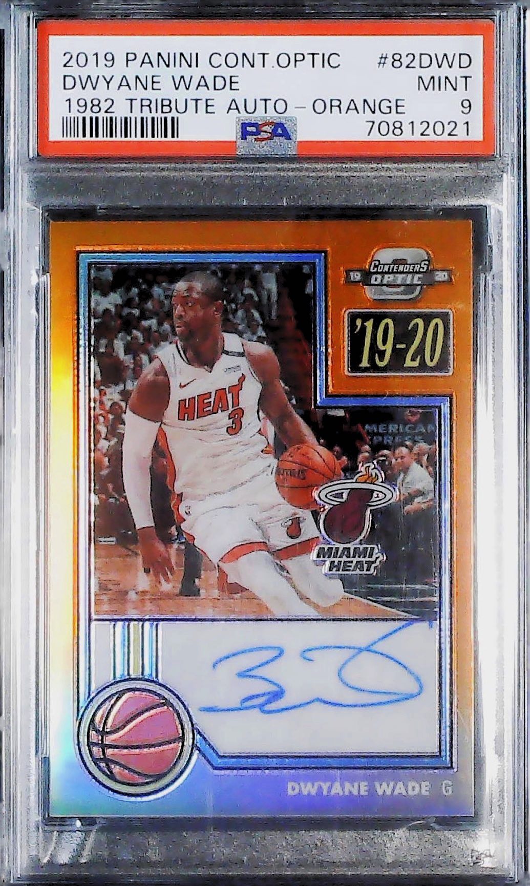 Dwayne Wade Optic Contender Auto On Card /15 PSA 9
