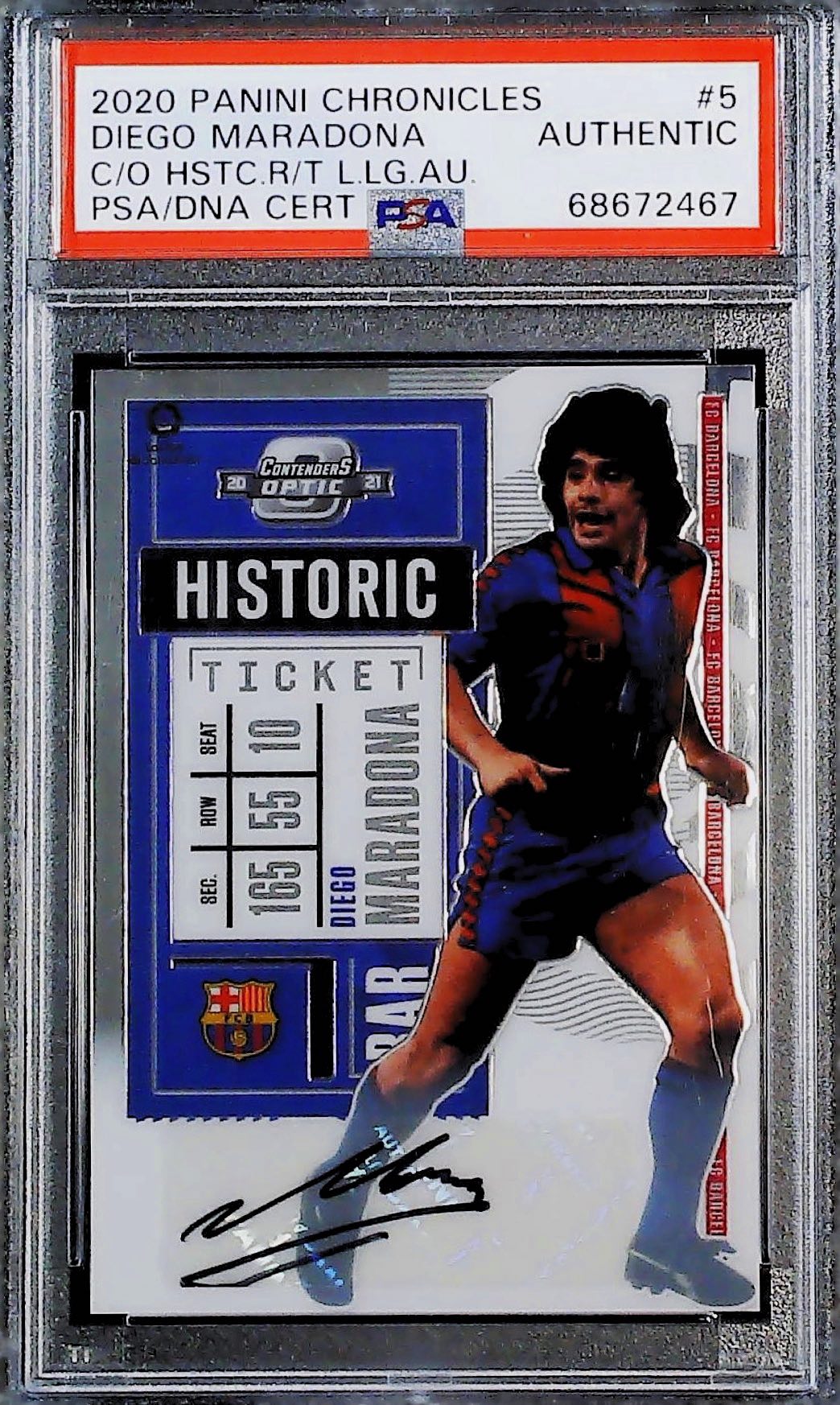 2020 PANINI CHRONICLES CONTENDERS OPTIC HISTORIC ROOKIE TICKET LA LIGA AUTOGRAPHS #5 DIEGO MARADONA