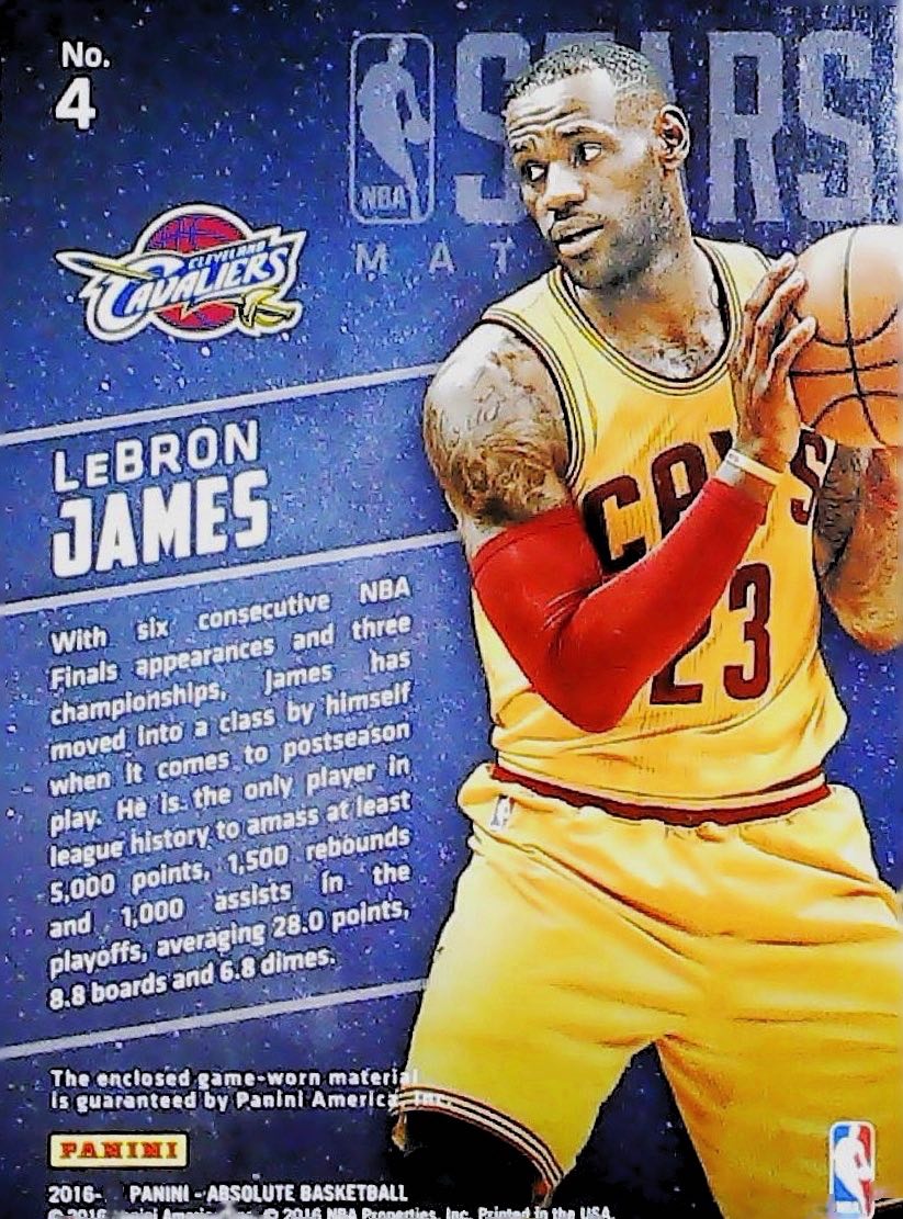 2016-17 STARS MATERIAL LEBRON JAMES #4