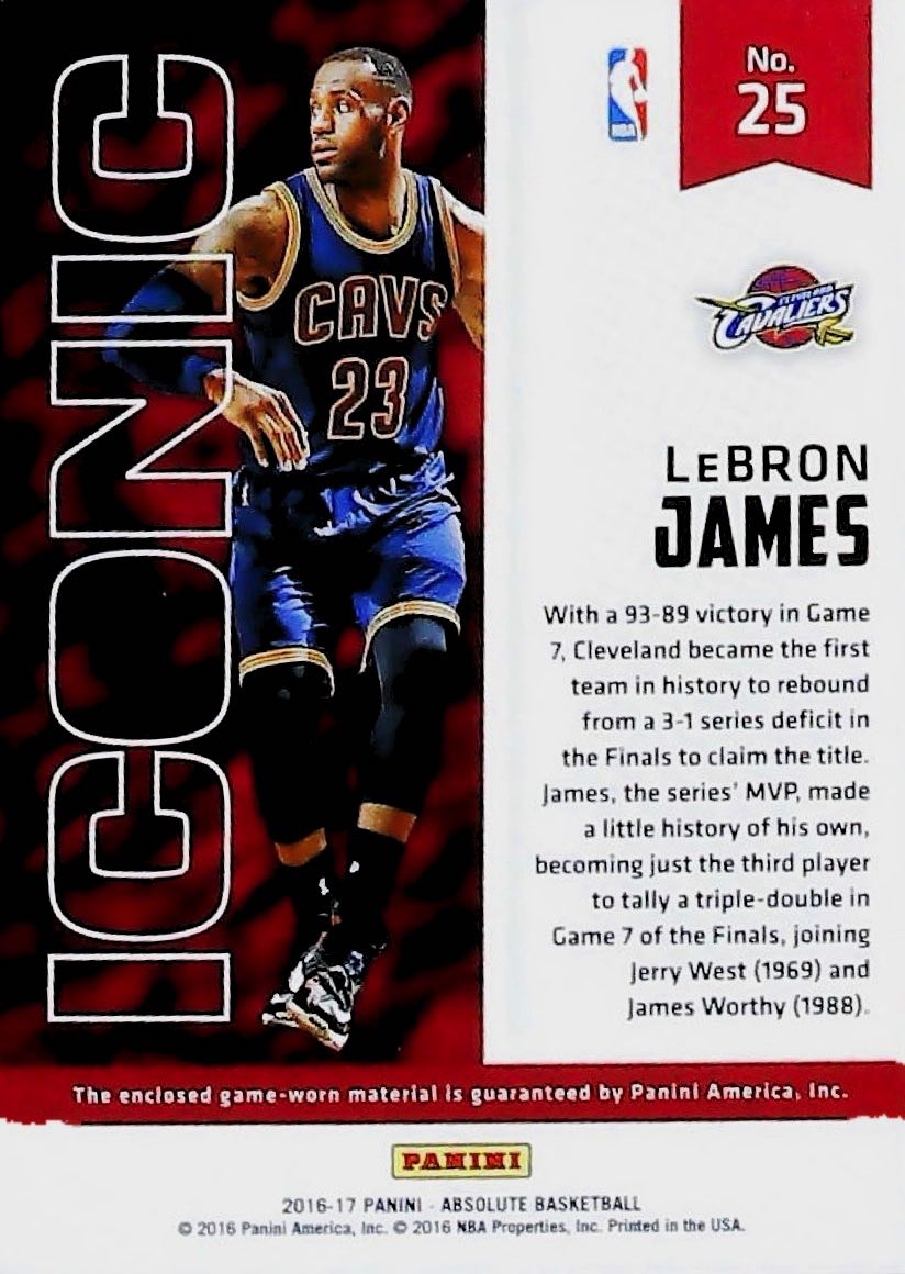 2016-17 ICONIC LEBRON JAMES #25