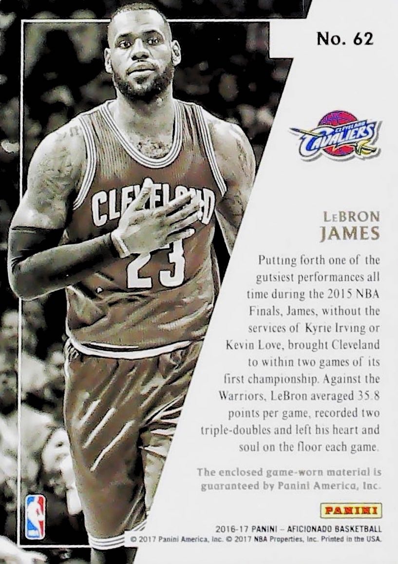 2016-17 LEBRON JAMES AUTHENTICS #62