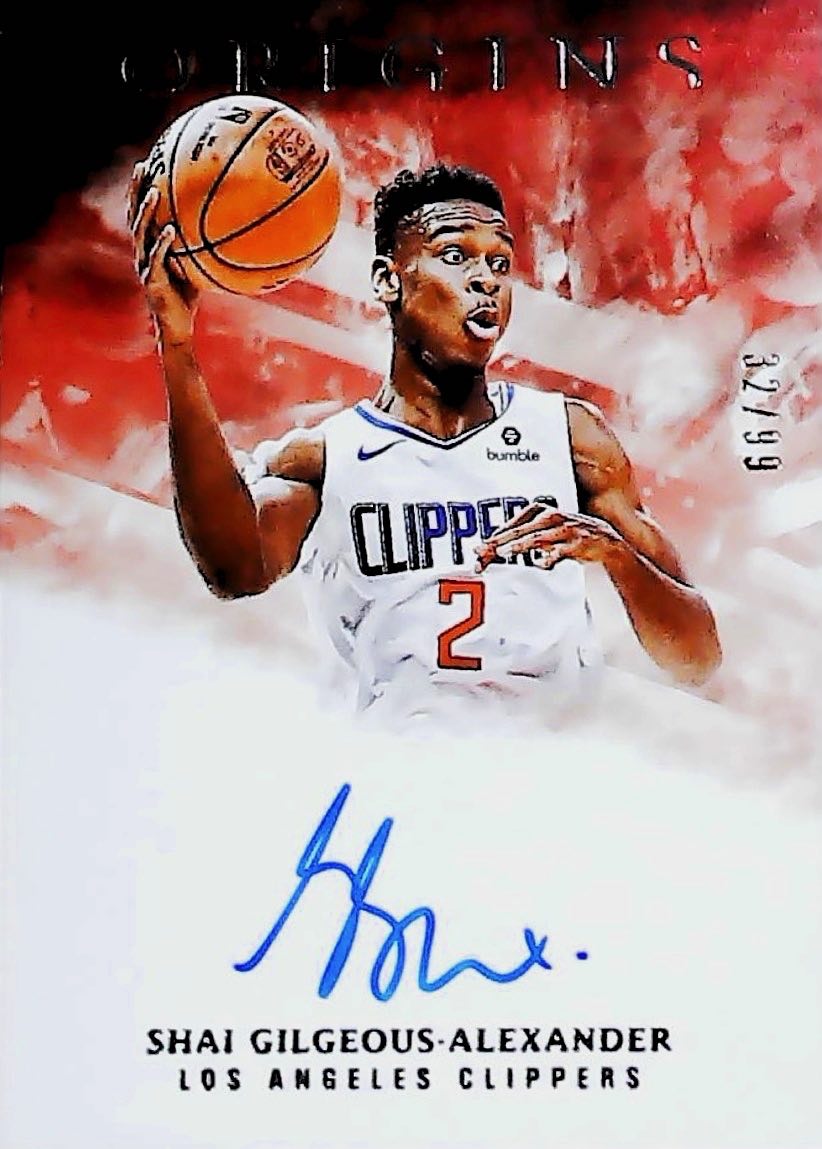 2018-19 ORIGINS AUTOGRAPH SHAI GILGEOUS-ALEXANDER /99 RC #OA-SGA