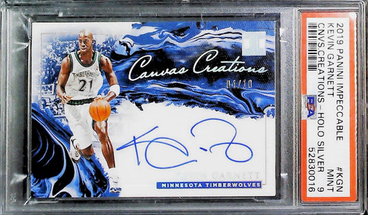 2019 PANINI IMPECCABLE CANVAS CREATIONS AUTOGRAPHS #KGN KEVIN GARNETT CNVS.CREATIONS AU-HOLO SLV