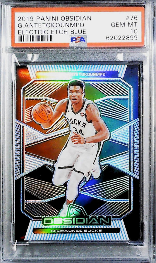 2019 PANINI OBSIDIAN #76 G.ANTETOKOUNMPO ELECTRIC ETCH BLUE