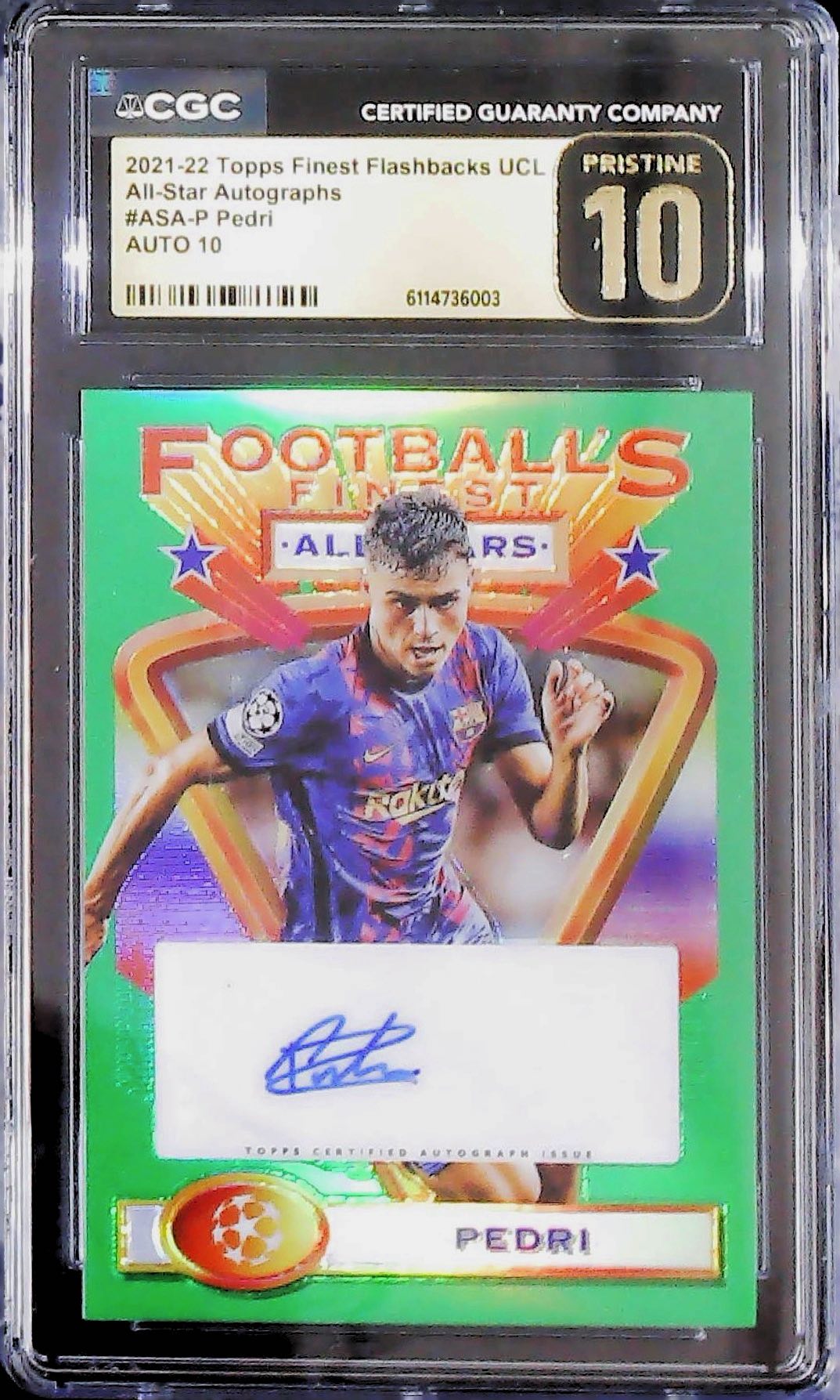 PEDRI TOPPS FINEST FLASHBAKCS /75 CGC 10 PRISTINE