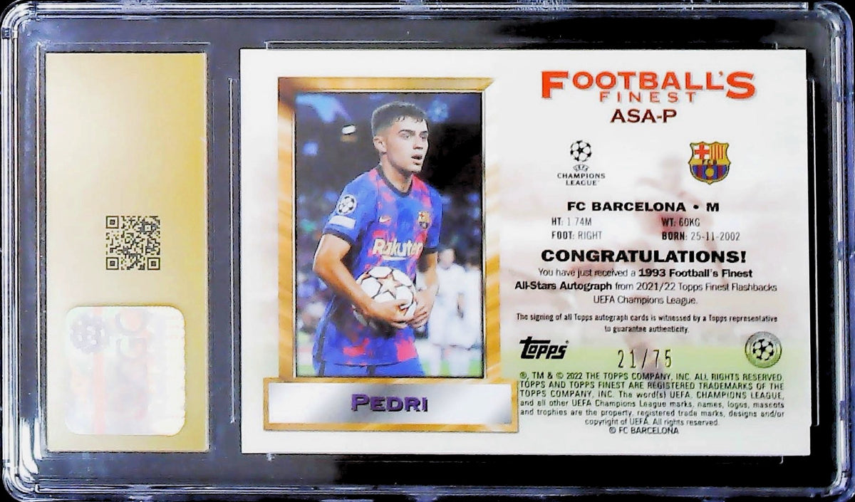 PEDRI TOPPS FINEST FLASHBAKCS /75 CGC 10 PRISTINE