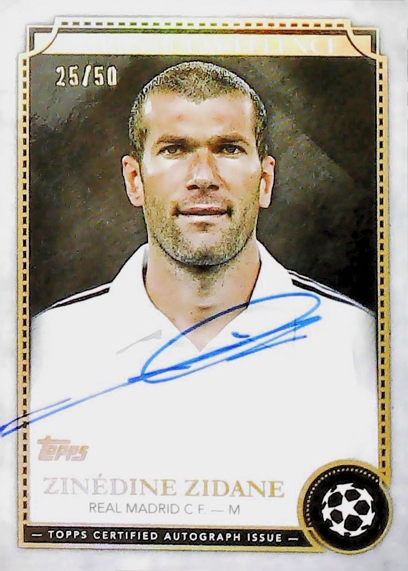 ZINEDINE ZIDANE MARKS OF EXCELLENCE /50 ON CARD AUTOGRAPH #EX-ZZ8