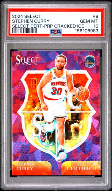 024 PANINI SELECT SELECT CERTIFIED #9 STEPHEN CURRY SELECT CERT-PRP CRACKED ICE