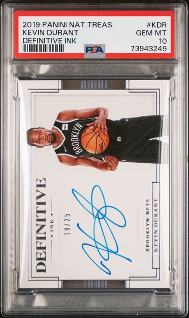 2019 PANINI NATIONAL TREASURES DEFINITIVE INK #KDR KEVIN DURANT DEFINITIVE INK