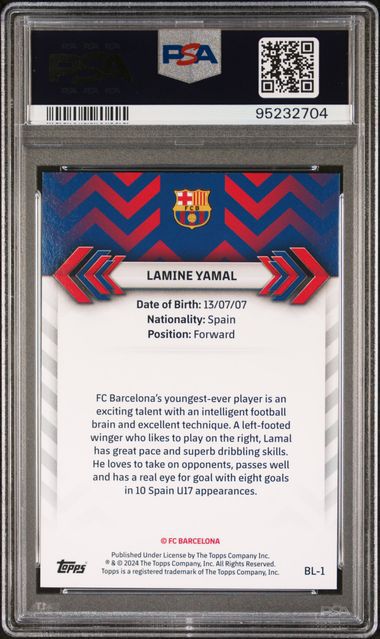 Lamine Yamal RC BLAUGRANA PINK PSA 9 /99