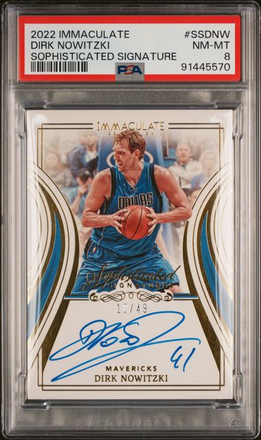 2022 PANINI IMMACULATE COLLECTION SOPHISTICATED SIGNATURES #SSDNW DIRK NOWITZKI SOPHISTICATED SIGNATURE
