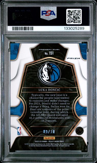 2022 PANINI SELECT #151 LUKA DONCIC GOLD WAVE