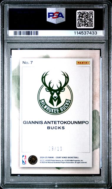 2024 PANINI COURT KINGS WATER COLOR #7 GIANNIS ANTETOKOUNMPO WATER COLOR-GOLD