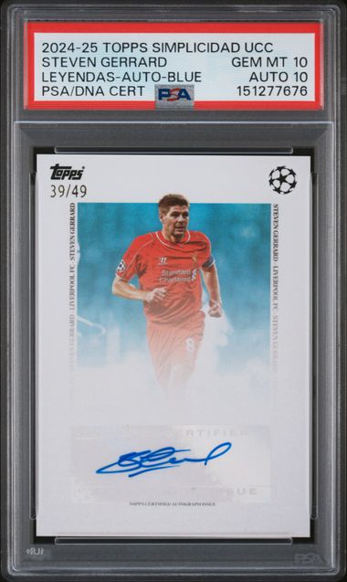 2024-25 TOPPS SIMPLICIDAD UEFA CLUB COMPETITIONS STEVEN GERRARD LEYENDAS-AUTO-BLUE