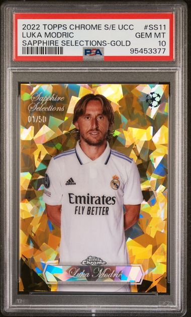 2022-23 TOPPS CHROME SAPPHIRE EDITION UEFA CLUB COMPETITIONS SAPPHIRE SELECTIONS #SS11 LUKA MODRIC SAPPHIRE SELECTIONS-GOLD