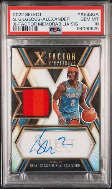 2022 PANINI SELECT X-FACTOR MEMORABILIA SIGNATURE #XFSSGA S. GILGEOUS-ALEXANDER