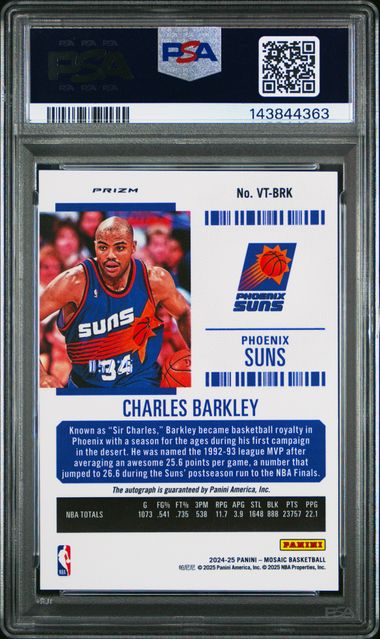 2024 PANINI MOSAIC VETERAN TICKET AUTOGRAPHS #VTBRK CHARLES BARKLEY